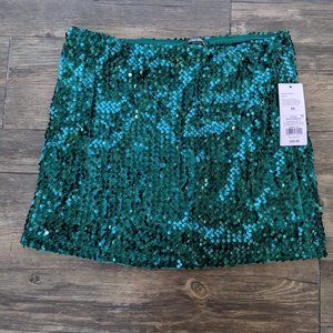 SEQUIN MINISKIRT - EMERALD GREEN - Wild Fable - Women's XS